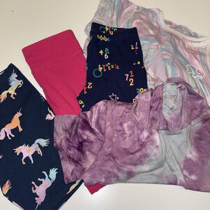 Girls Bundle Of 2 Leggings,1 Short & 2 Shirts Size 10-12